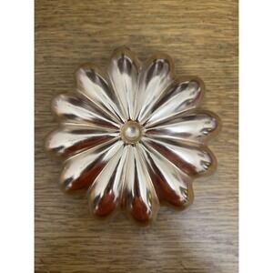 Vintage Jello Mold Copper Colored Aluminum Scalloped Round 1950's